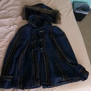 Plaid peacoat